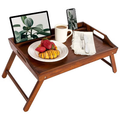 Rossie Home Bamboo Media Bed Tray, Java, Large | Target