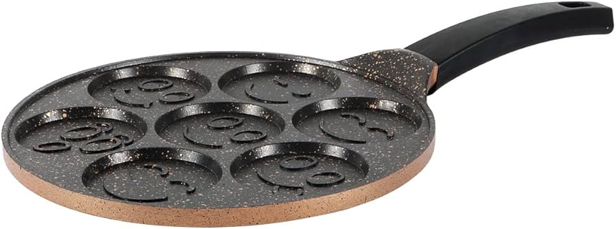 Serenk Nonstick Pancake Pan with 7 Fun Face Pockets, Scratch and Cut Resistant Round Baking Pan f... | Amazon (US)