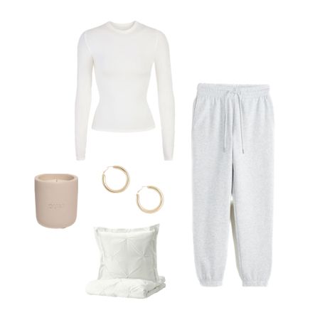 skims outfit, neutral outfit, that girl outfit, loungewear outfit, bedding, bed sheets, ouai candle, pink candle, gold jewellery, gold hoops, Spring , grey sweatpants, skims top, ribbed top, Longsleeve, ribbed Longsleeve, spring essentials, spring fashion , spring 2023, corsage, corset top, brown, white, top, H&M, H&M top, H&M corset , basics, basics H&M 

fashion, 2023 fashion, basics, gold hoops, gold jewelry, sweatpants, longsleeve, beige, H&M, outfit inspo, outfit inspiration, blue jeans, bag, spring 2023, spring fashion, that girl outfit, vanilla girl outfit


#LTKfit #LTKstyletip #LTKsalealert