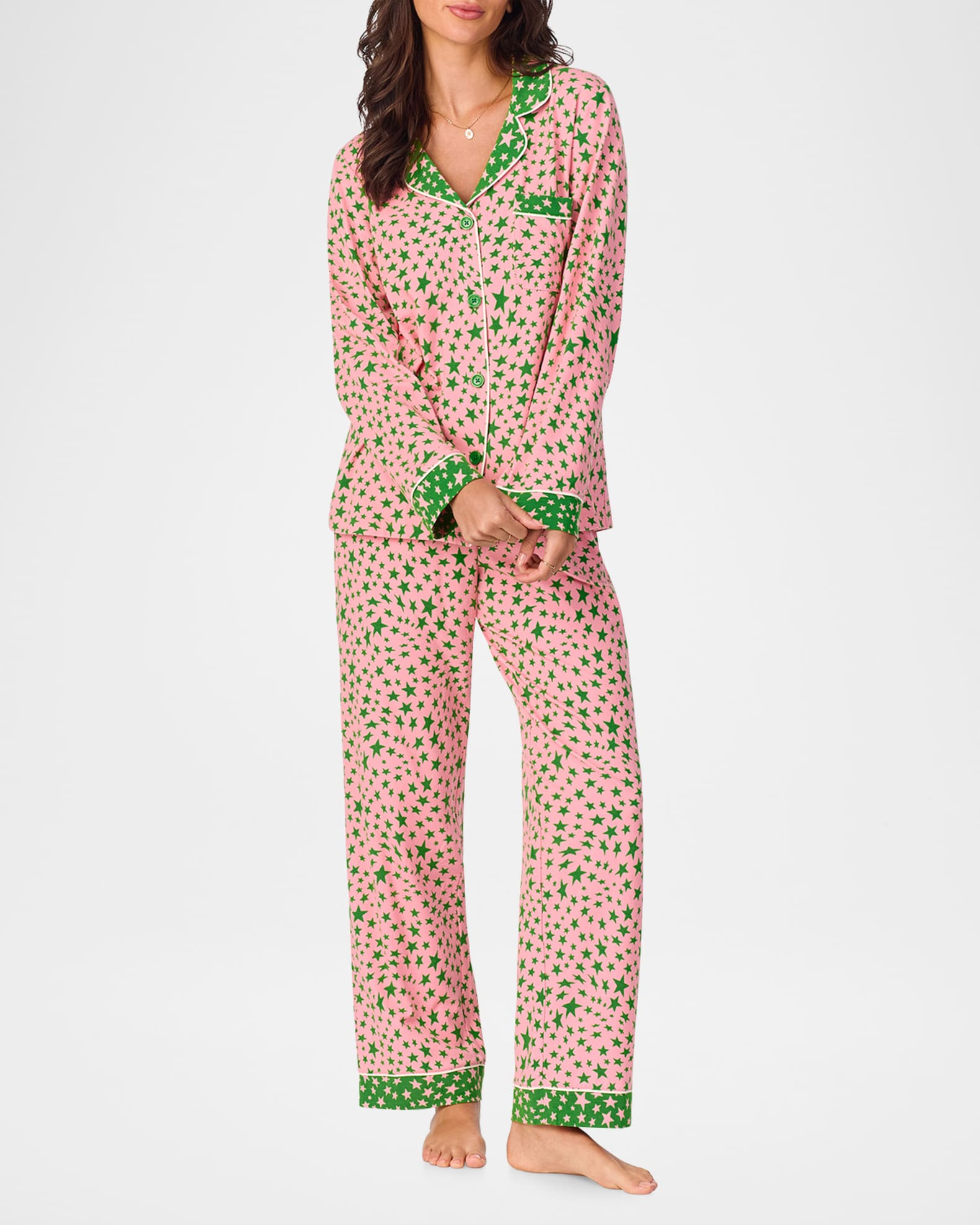 Star-Print Organic Cotton Jersey Pajama Set | Neiman Marcus