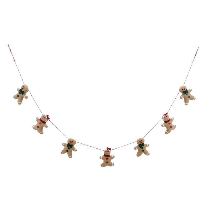 Fabric Gingerbread Garland, 72" | At Home