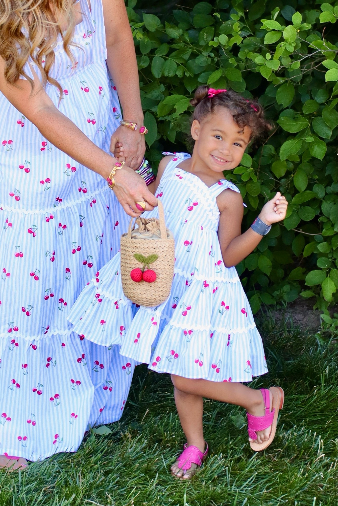 Toddler girl summer dresses for patties, vacations, mom and me dates and more! Cherry dress / striped dresses / Jack Roger sandals for girls

#LTKootd #LTKmomlife #LTKKids