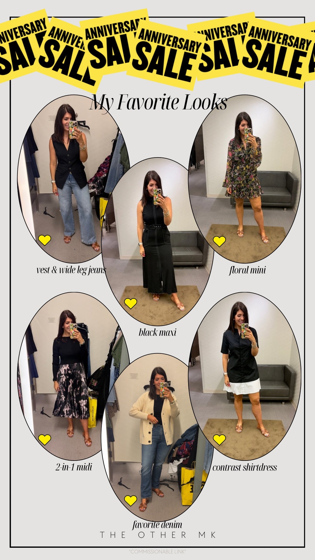My top favorite outfits from the anniversary sale
In a medium vest and 8 wide leg jeans, wearing a small but got a medium in the contrast trim black dress, in an 8 floral mini, in a medium 2-in-1 midi dress, in a small cardigan and 29 straight leg jeans, in a medium contrast trim dress 

#LTKMidsize #LTKWorkwear #LTKSaleAlert