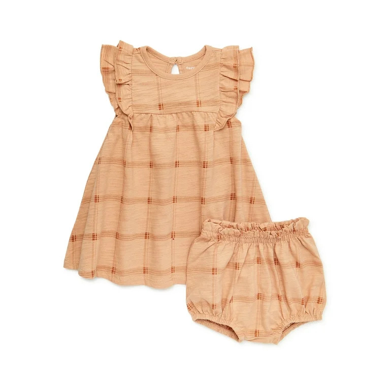 easy-peasy Baby Girls Print Dress and Diaper Cover, Sizes 0-24 Months | Walmart (US)