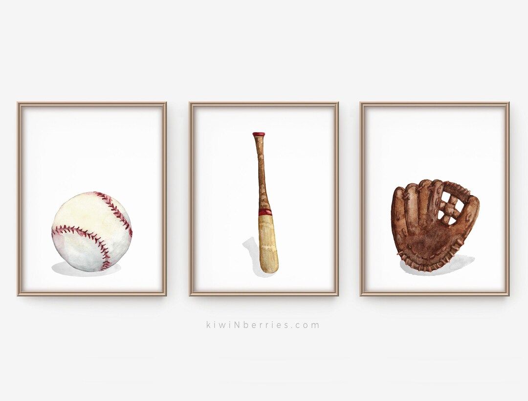 Baseball Print Set Baseball Printable Art Baseball Posters - Etsy | Etsy (US)