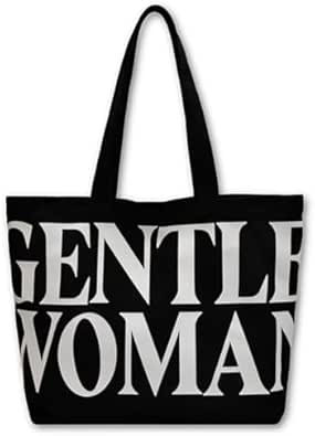 Gentle Woman Tote Bag Canvas Handbags Handheld Shoulder Bag with Zipper Purse Compartment for Sch... | Amazon (US)