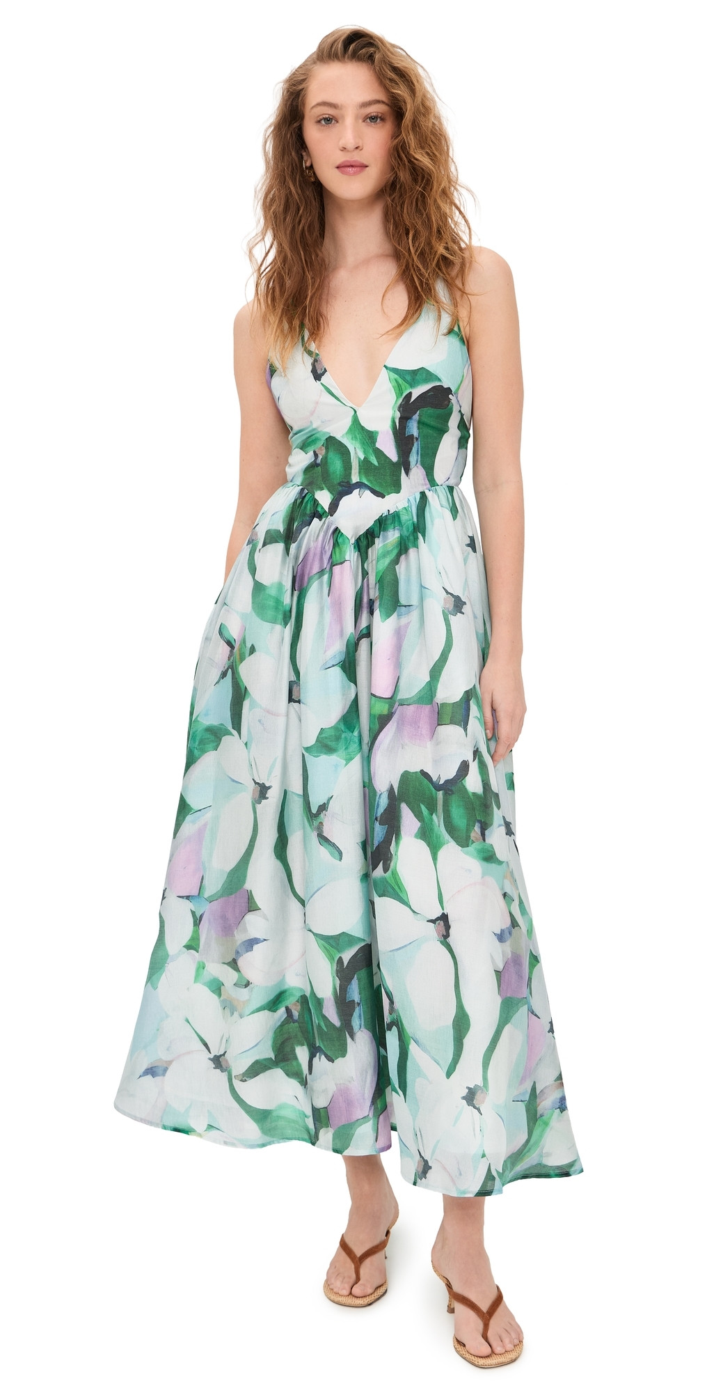 BARDOT Arletha Halter Maxi Dress Green Flo 2 | Shopbop