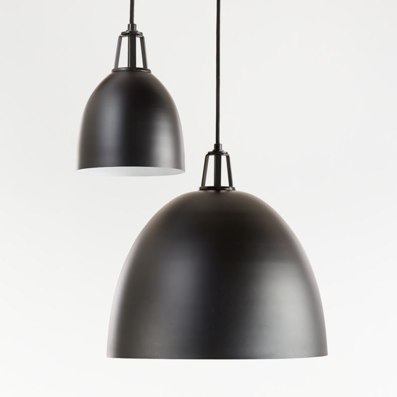 Maddox Black Dome Pendant with Black Socket | Crate & Barrel | Crate & Barrel