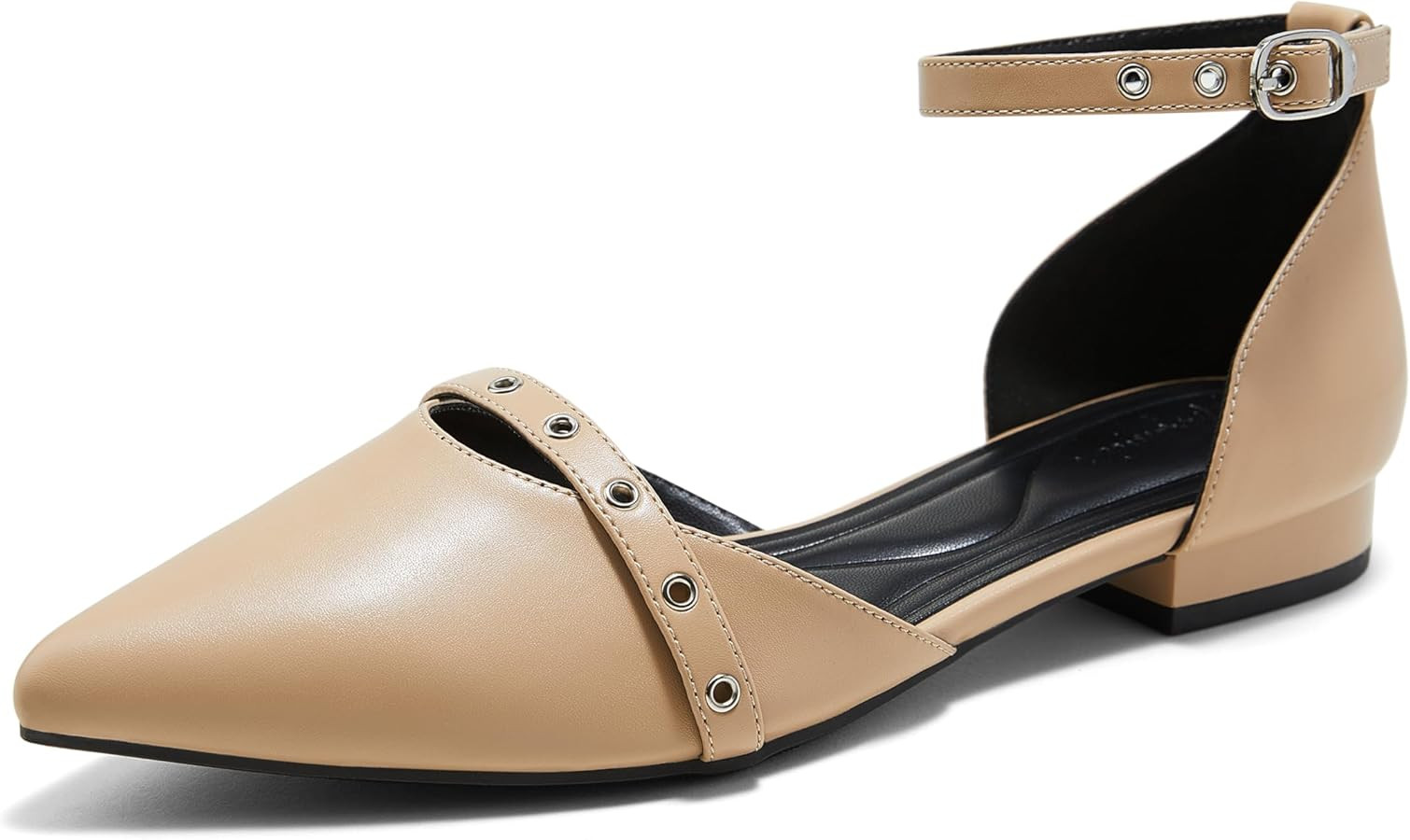 Arromic Pointed Toe Flats for Women Ankle Strap D'Orsay Fashion Comfortable Dressy Shoes | Amazon (US)