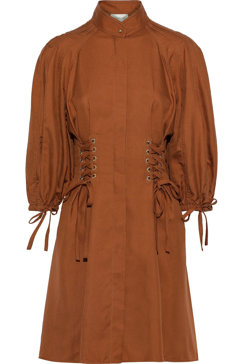 Tan Tempest Laced silk-shantung mini dress | Sale up to 70% off | THE OUTNET | ZIMMERMANN | THE O... | The Outnet (US and CA)
