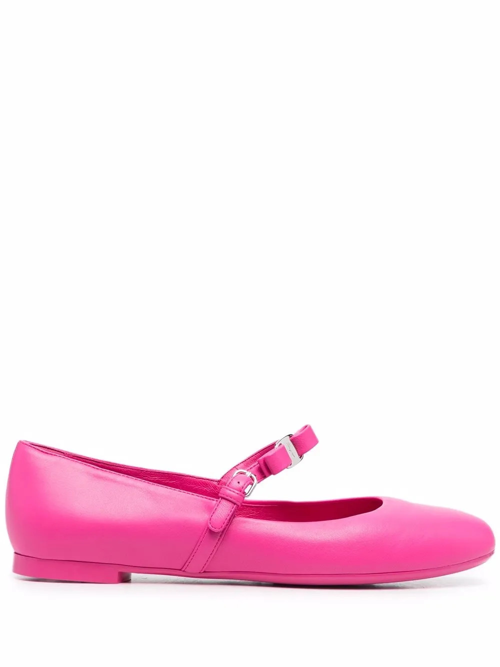 Ferragamo bow-detail Leather Ballerina Shoes  | Pink | FARFETCH UK | Farfetch Global