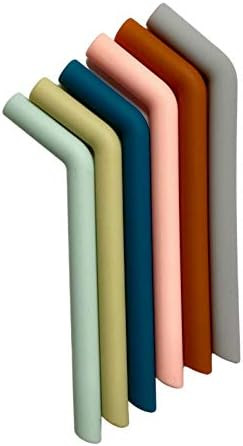 Simka Rose Kids Reusable Silicone Straw - Thick and Flexible - Chew Proof - Multicolor - Set of 6... | Amazon (US)
