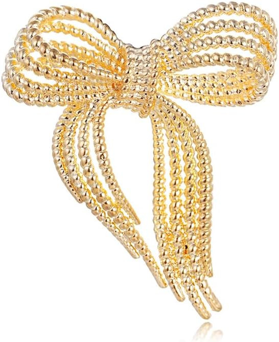 Gold Bow Brooches and Pins for Women Silver Vintage Bow Brooche Pin Lapel Pins Ribbon Bow Broochs... | Amazon (US)