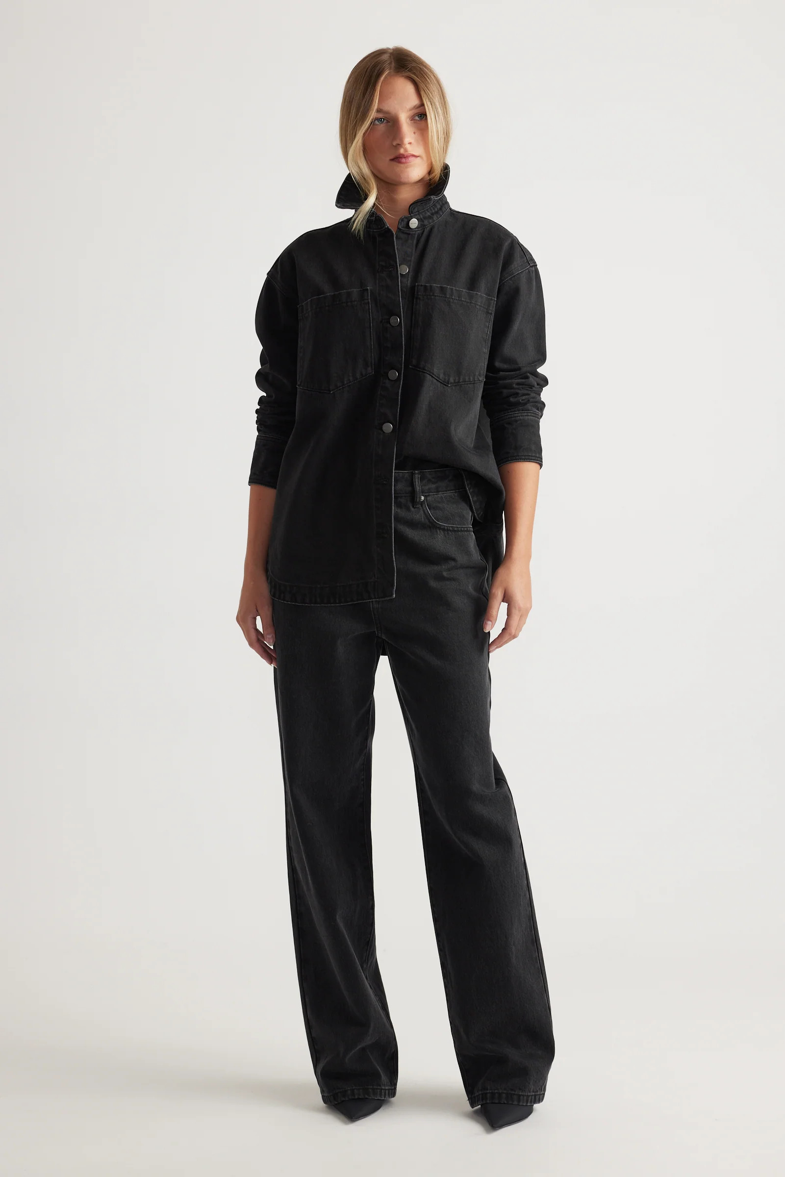 Ariana Denim Shirt - Black | DECJUBA