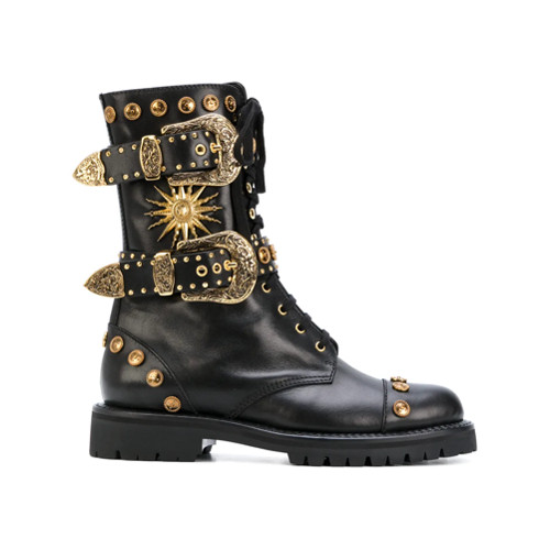 Fausto Puglisi studded boots - Black | Farfetch EU