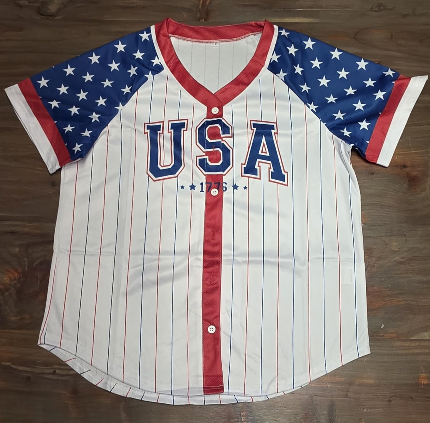 Women's American Flag Button Down Jersey Shirt Patriotic USA Short Sleeve Shirts 4th of July Base... | Amazon (US)