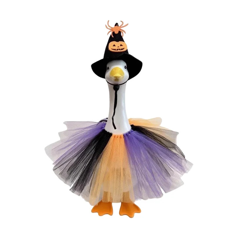Halloween Goose Outfit Witch Pumpkin Lawn Porch Goose Clothes Fall Halloween Goose Costume for 23... | Walmart (US)