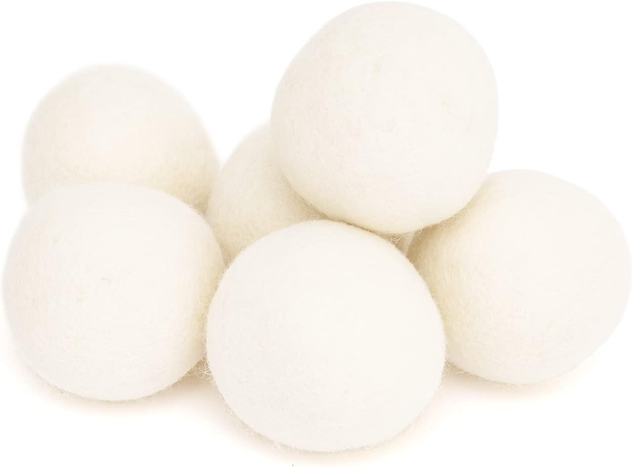 Wool Dryer Balls 6 Pack,Natural Fabric Softener 100% Organic Premium XL New Zealand Wool,Reusable... | Amazon (US)