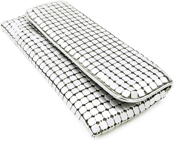 Chic Lightweight Metal Mesh Flap Clutch Evening Bag - Diff Colors Avail | Amazon (US)