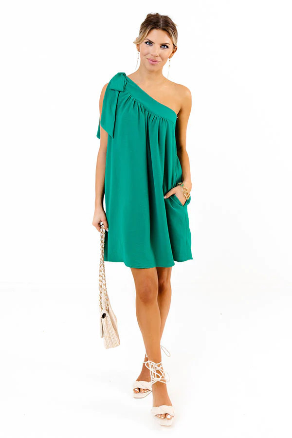 Flirty At Heart Shift Dress In Emerald | Impressions Online Boutique