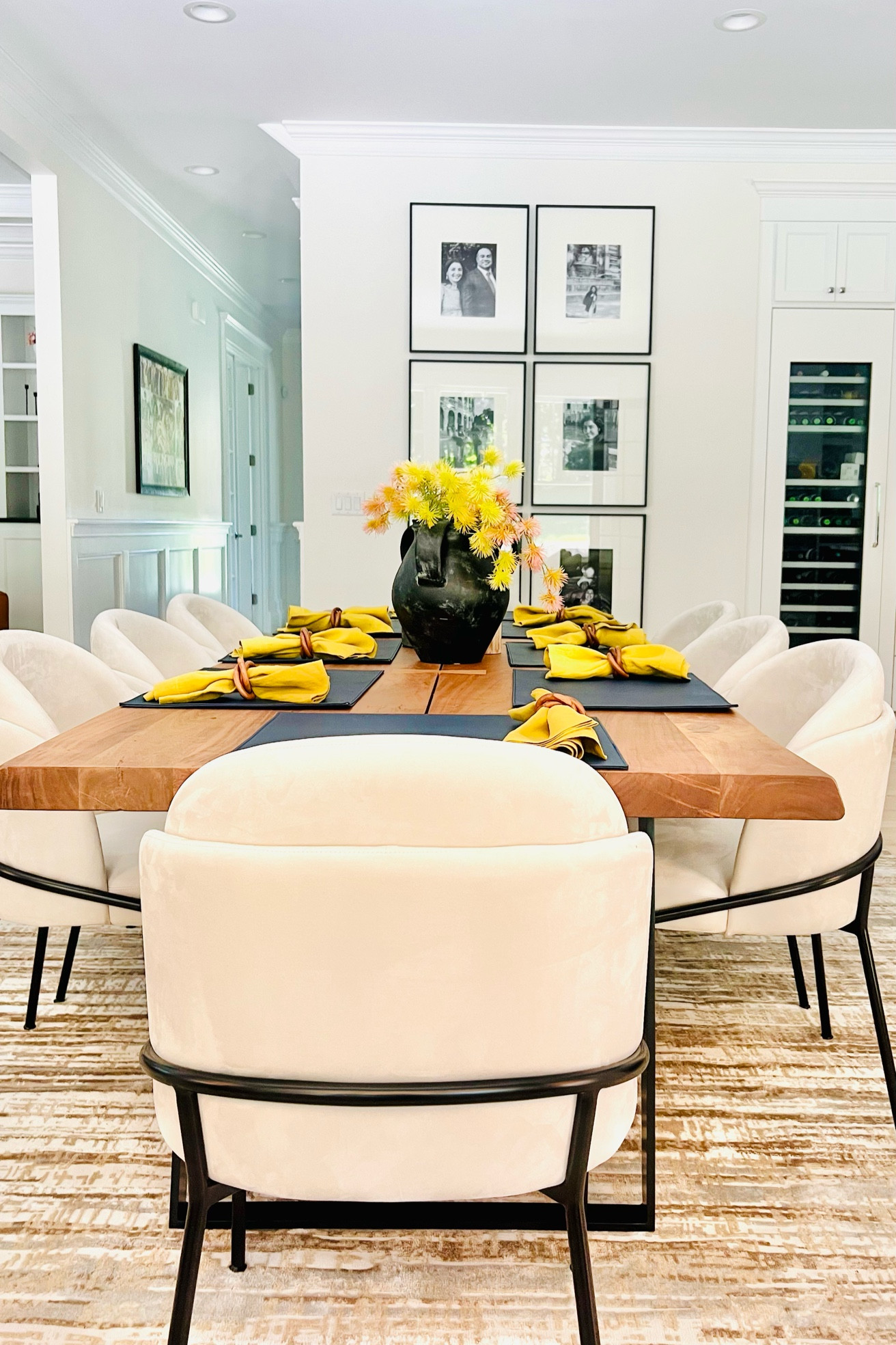 Dining room decor!
Linen napkins, napkin ring, ceramic vases, place mats, candle holder, flickering flameless wax candle, dining table, faux yellow branch.

#LTKstyletip #LTKhome #LTKFind