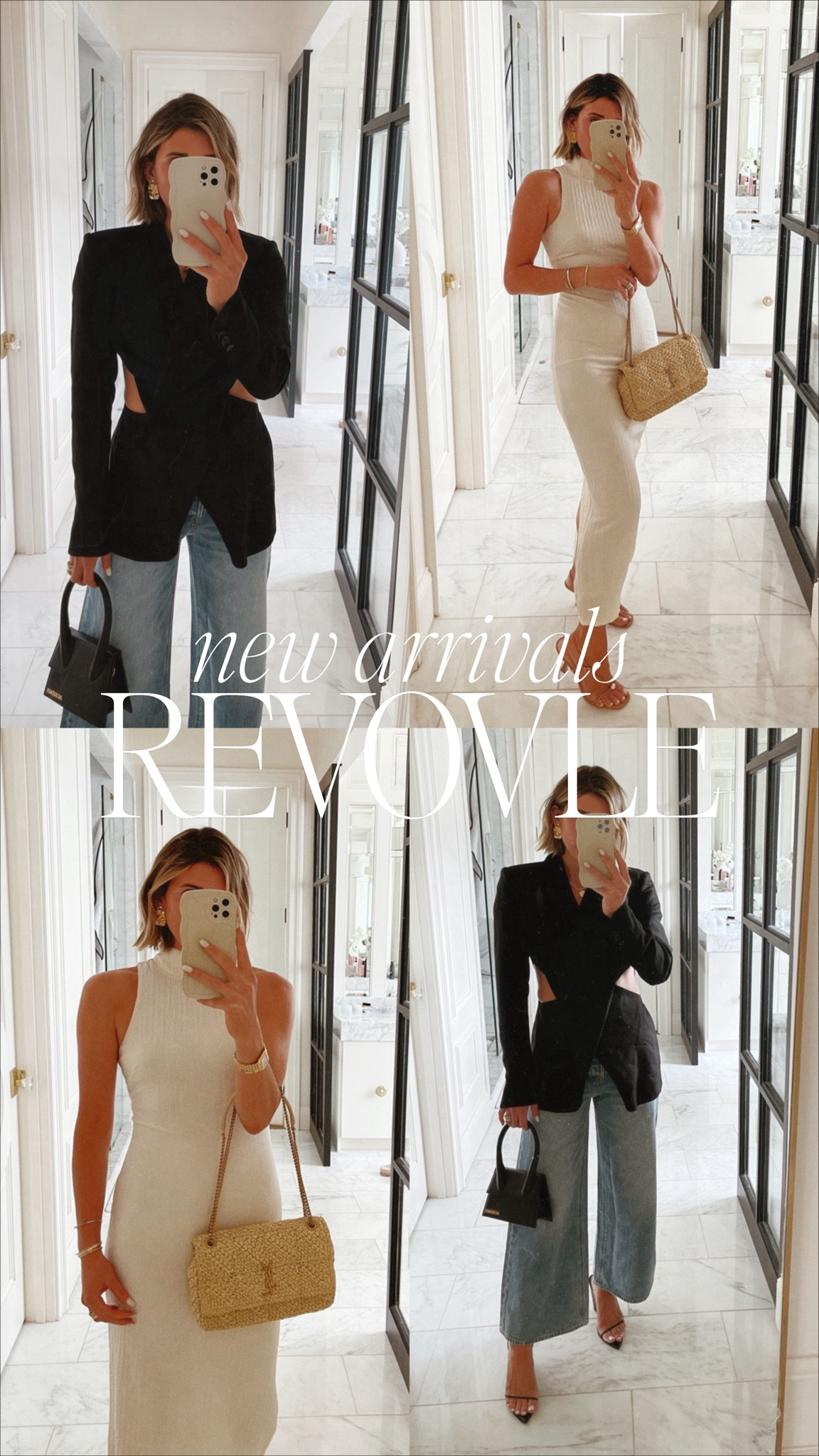 New items I purchased from revolve. I'm 5'7 for reference and wearing size small in my dress and blazer. Jeans fit tts 