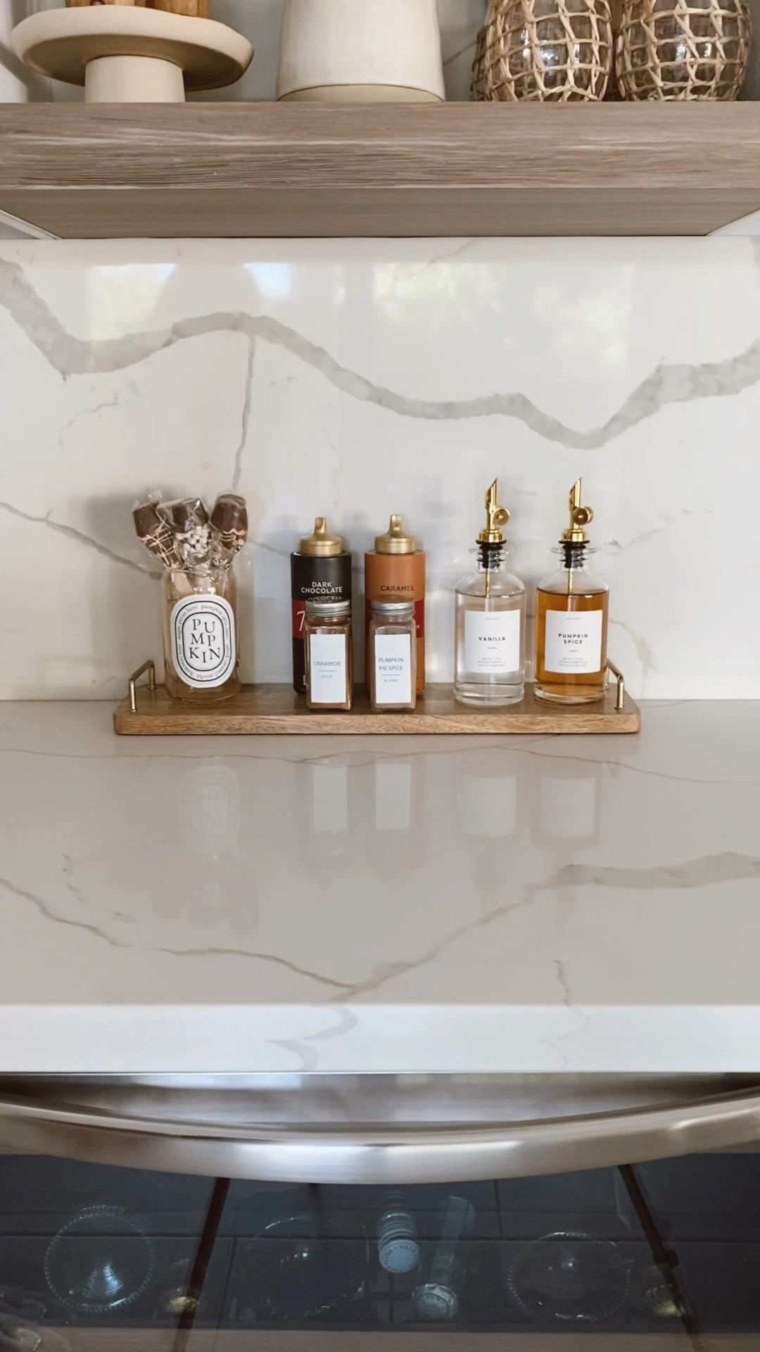 Fall entertaining coffee bar 🤎 #coffeebar #coffeestation #pumpkinspice #syrupbottles #espressospoons #mugs #spicejars #kitchendecor homedecor 

#LTKhome #LTKSeasonal #LTKunder50