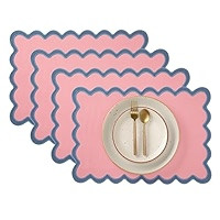 Folkulture Placemats Set of 4, 13 x 19 Inches 100% Cotton Rustic Place Mats or Heat ResistantTabl... | Amazon (US)