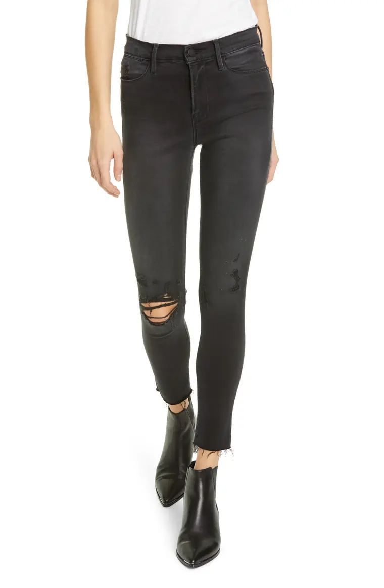 Le High Ripped Raw Hem Crop Skinny Jeans | Nordstrom