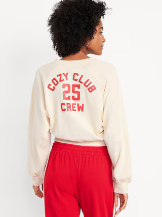 SoComfy Oversized Button-Front Graphic Sweatshirt | Old Navy (US)