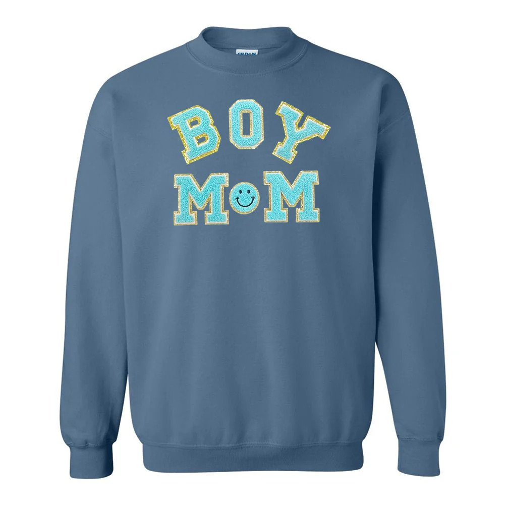 Boy Mom Letter Patch Sweatshirt | United Monograms