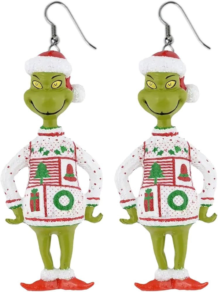 Christmas Cute Earrings Classic Christmas Acrylic Ear Ornament Drop Earrings Xmas Jewelry Gifts f... | Amazon (US)