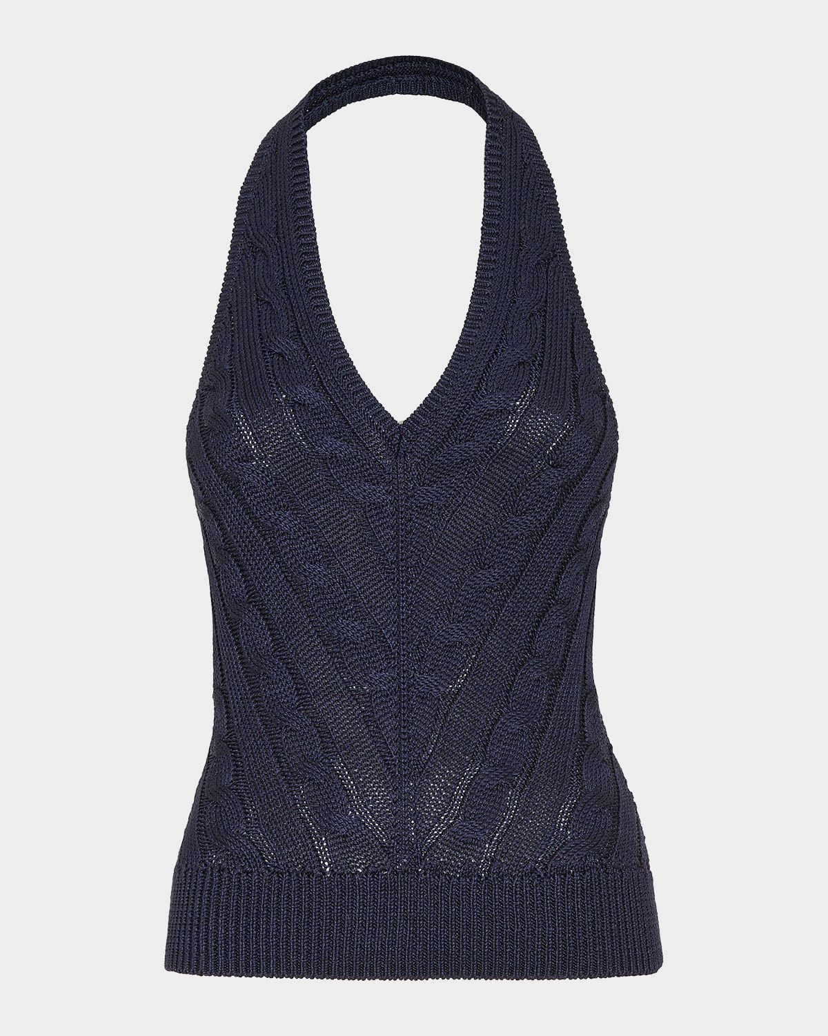 Silk Cable-Knit Halter Top | Neiman Marcus