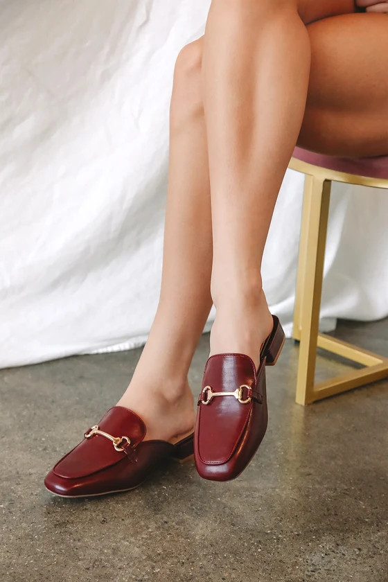Ranae Burgundy Slide-On Loafers | Lulus (US)