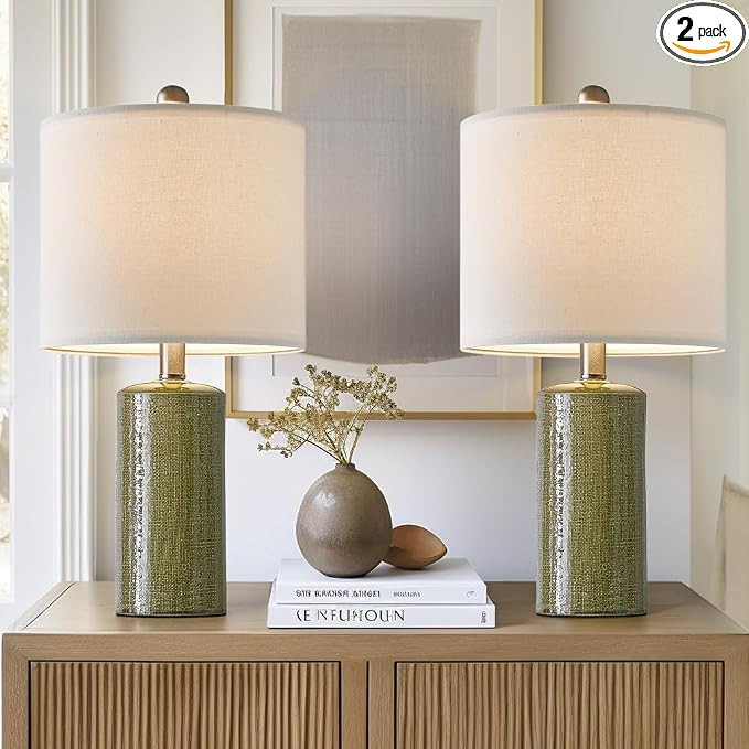 G-SAFAVA 20.25" Small Table Lamps Set of 2 Modern Ceramic Lamps for Living Room Farmhouse Bedside... | Amazon (US)