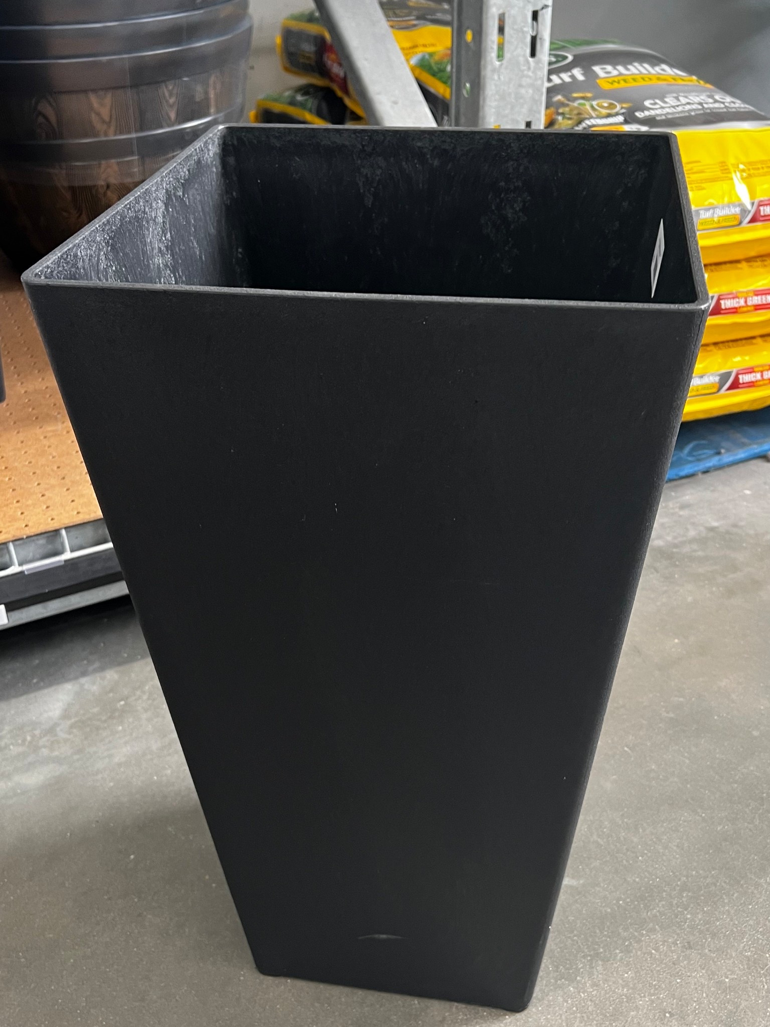 16” outdoor black planter with insert. 

#planter #outdoor #spring

#LTKHome #LTKSeasonal