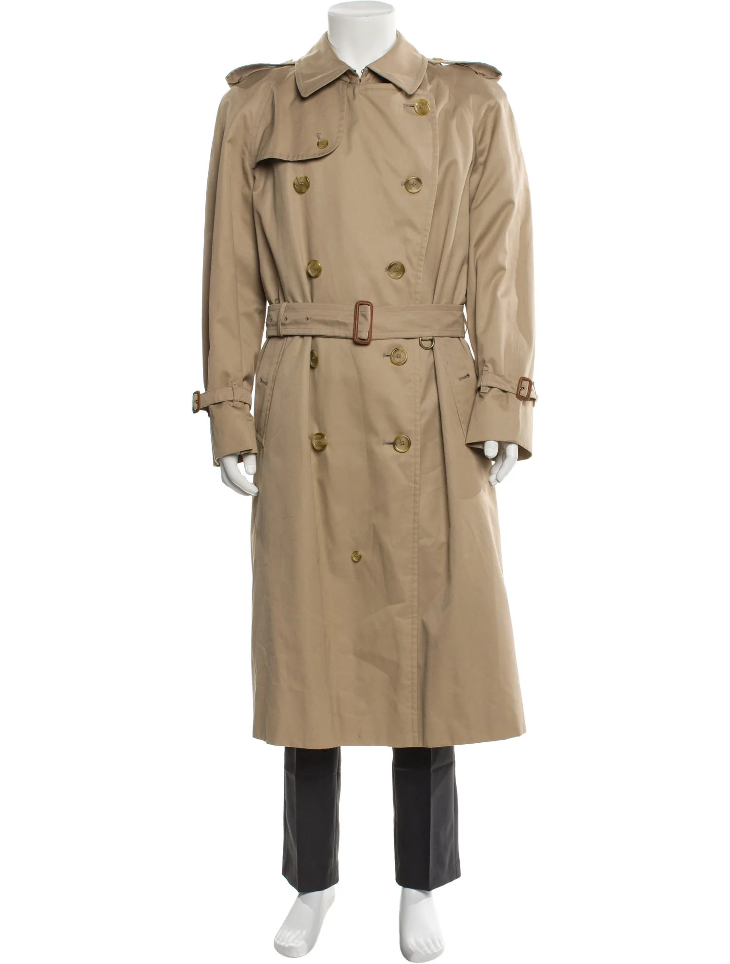House Check Pattern Wool Trench Coat | The RealReal