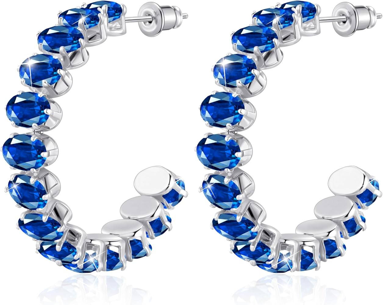 Linawe Hypoallergenic Stainless Steel Chunky Hoop Earrings for Women, Gold/Silver Tones, Birthsto... | Amazon (US)