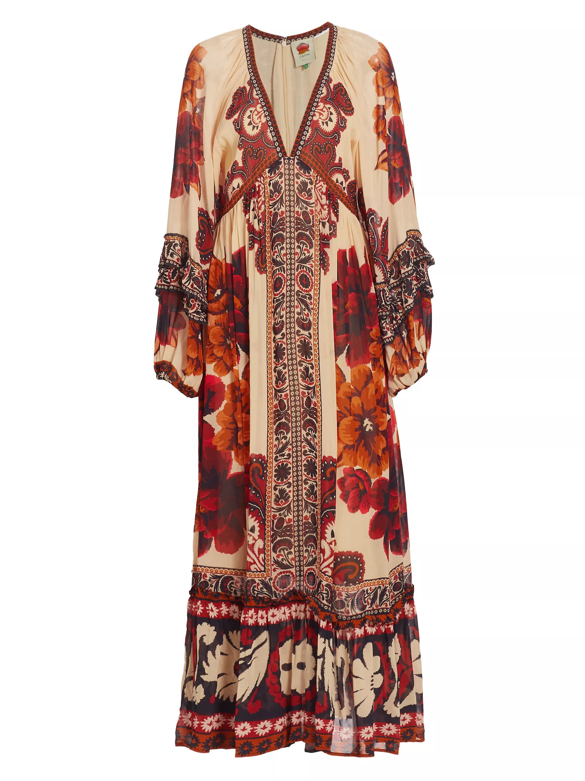 Winter Tapestry V-Neck Maxi Dress | Saks Fifth Avenue