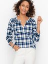 Blossom Plaid Smocked Blouse | Talbots