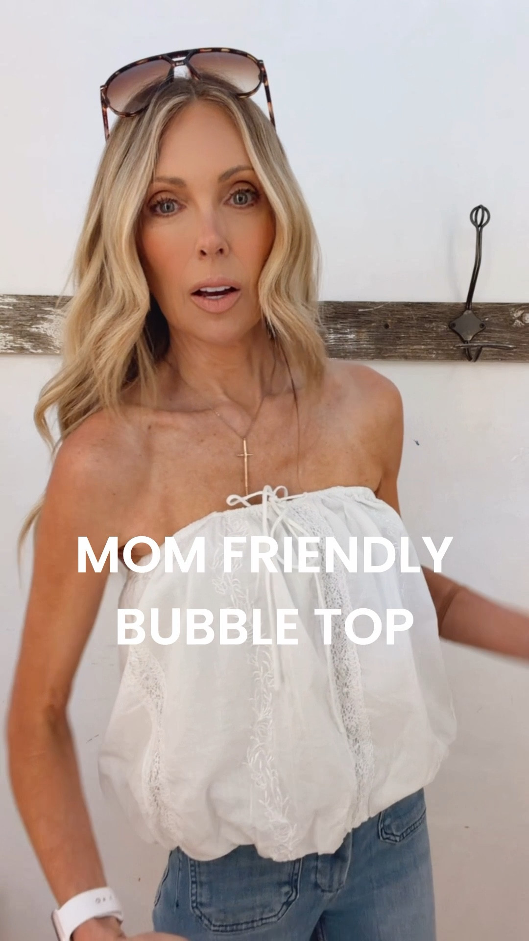 A bubble top perfect for high waisted jeans! A mom friendly look for summer!  

@Anthropologie #anthropartner 

#LTKgrwm #LTKootd #LTKdayinmylife