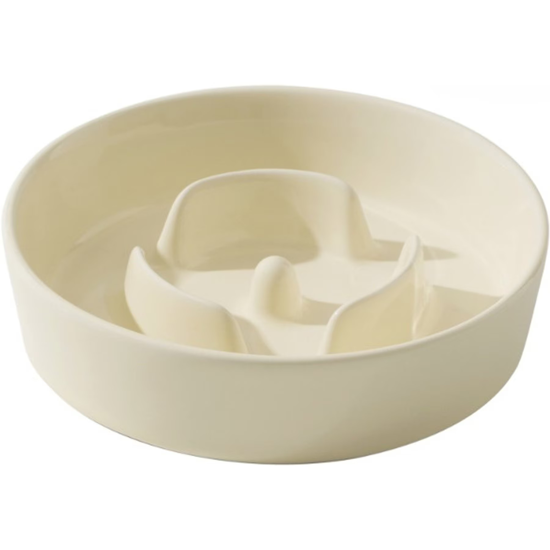 Havniva Ceramic Slow Feeder Dog Bowl for Small Dogs, 6.1-in, Beige | Chewy