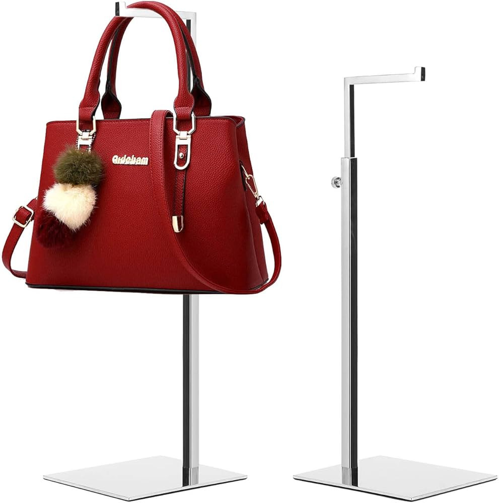 Purse Stand, 2 Pack Handbag Display Stand Silver Purse Stands for Display Adjustable Height Stain... | Amazon (US)