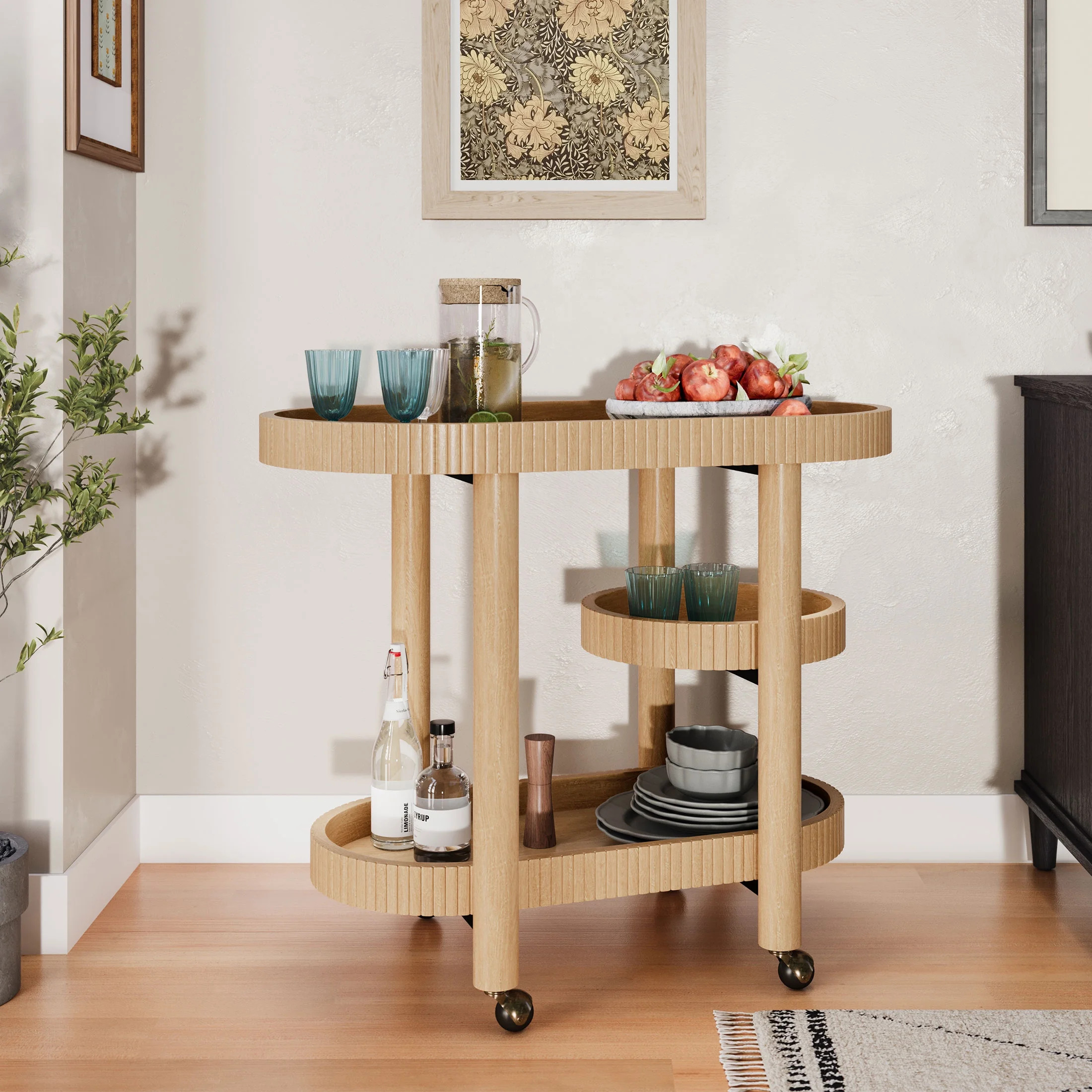 Beautiful Drew Bar Cart by Drew Barrymore, Warm Honey | Walmart (US)