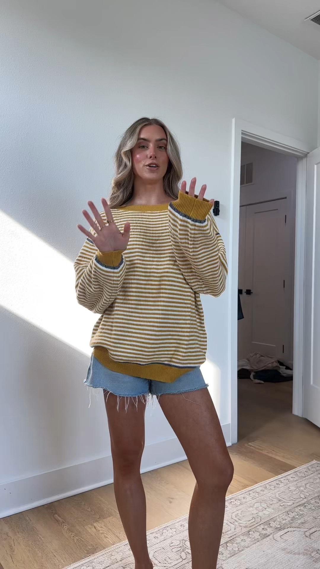 your spring and summer wardrobe does not stop at tank tops and crop tops it should also include knits and sweaters to layer and style with denim shorts !! 5’4/24/s in my LTK. 

#founditonamazon #amazonfashionfinds #amazonsummerfashion #amazontryonhaul #amazontops @Amazon Fashion

#LTKootd #LTKdayinmylife #LTKSeasonal