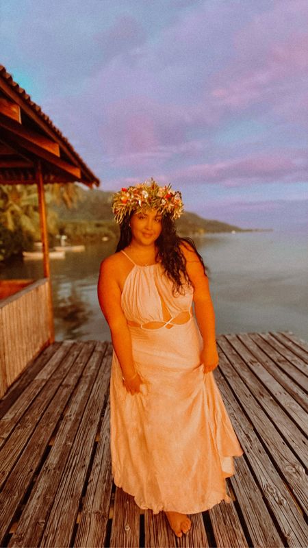 Perfect for a tropical travel destination- Honeymoon - Anniversary- Special Occasion- Midsize Style - Women’s cutout halter maxi dress flowy boho Beach Summer Sexy MIDI Dress Side Slit Long Dress 

What I wore in Moorea French Polynesia 

#LTKtravel #LTKfindsunder50 #LTKmidsize