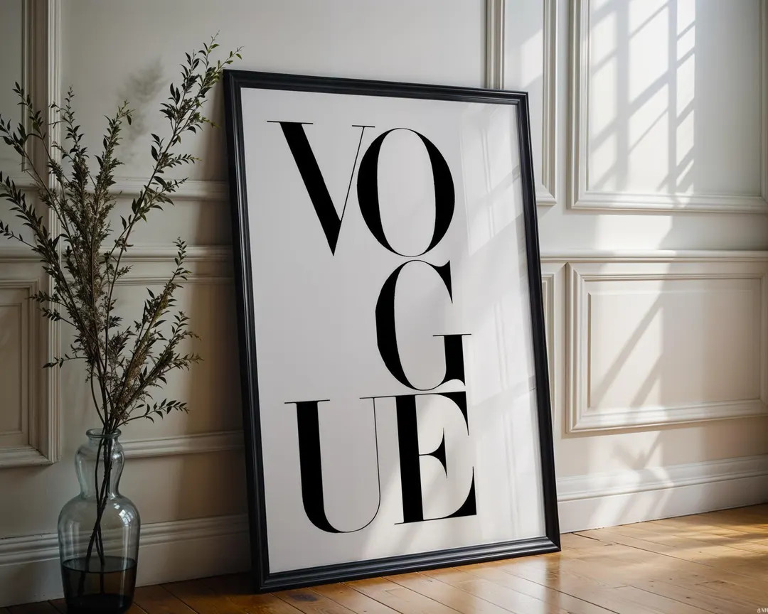 Designer Wall Art | Vogue Typography Print | Black And White Fashion Poster | Etsy (US)