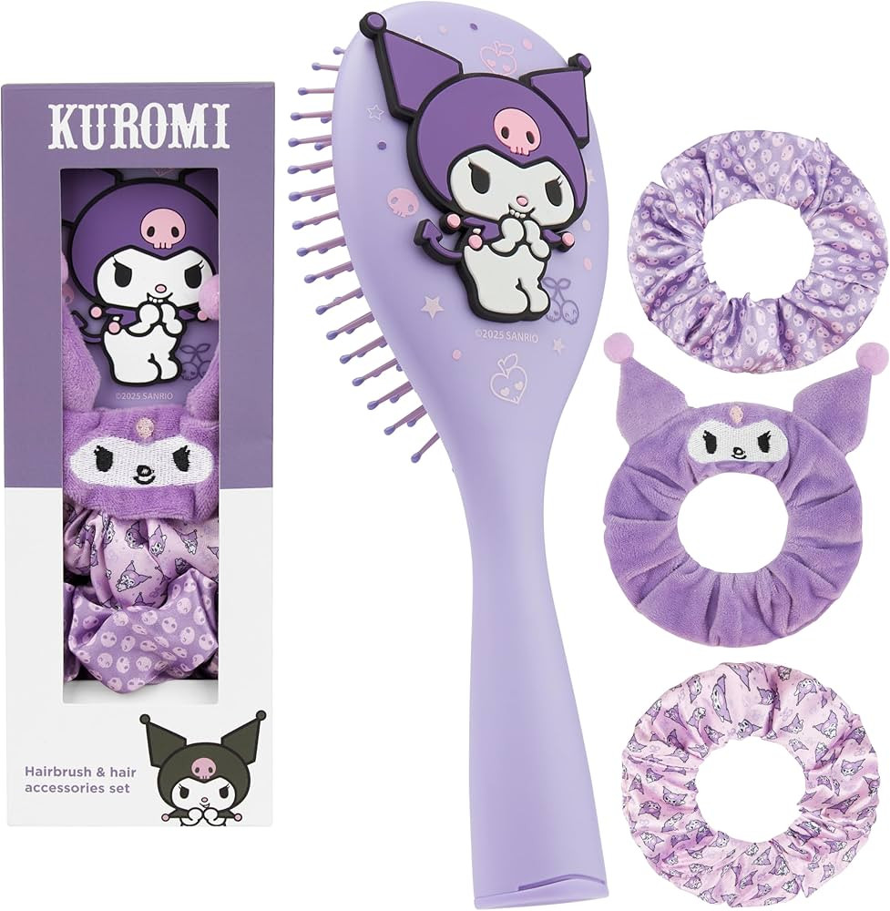 Hello Kitty Sanrio Hair Brush & Scrunchies Set for Girls Teens, Cinnamoroll Kuromi Kawaii Travel ... | Amazon (CA)