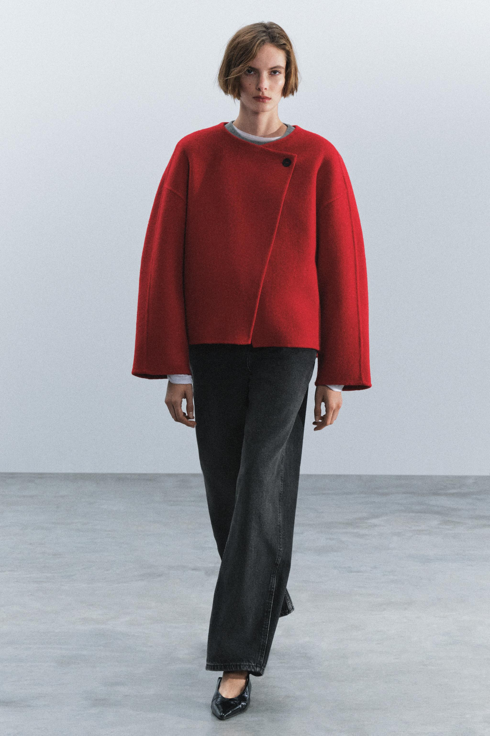 ZW COLLECTION WOOL-BLEND SHORT COAT | Zara US