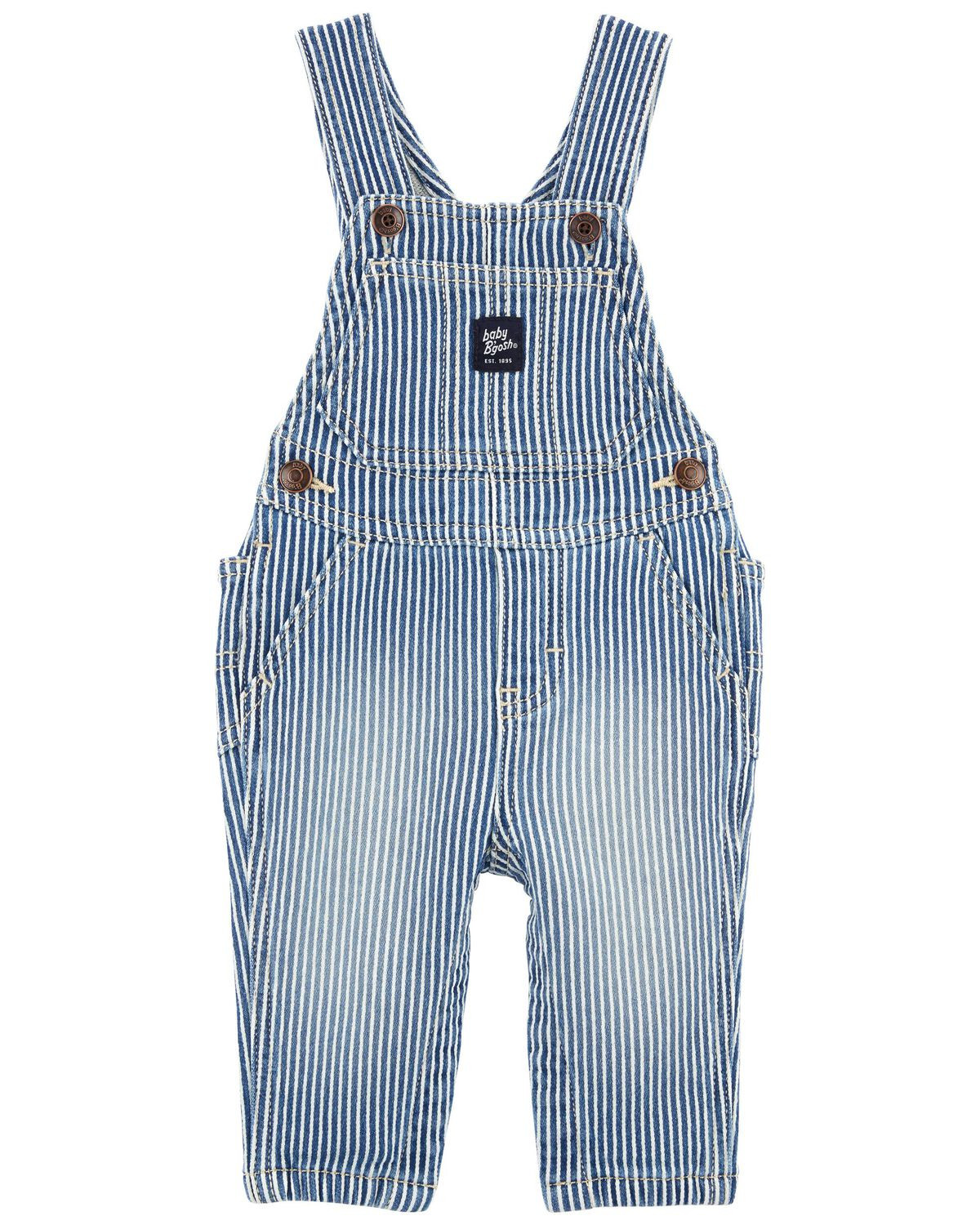 Baby Knit-Like Denim Hickory Stripe Overalls - OshKosh | Carter's | Carter's Inc